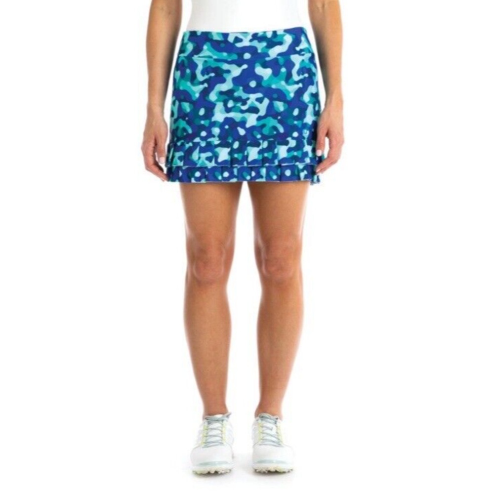 Tzu Tzu Sport ChaCha Golf Skort GI Jane Blue Camo Pickleball Tennis Skirt XS